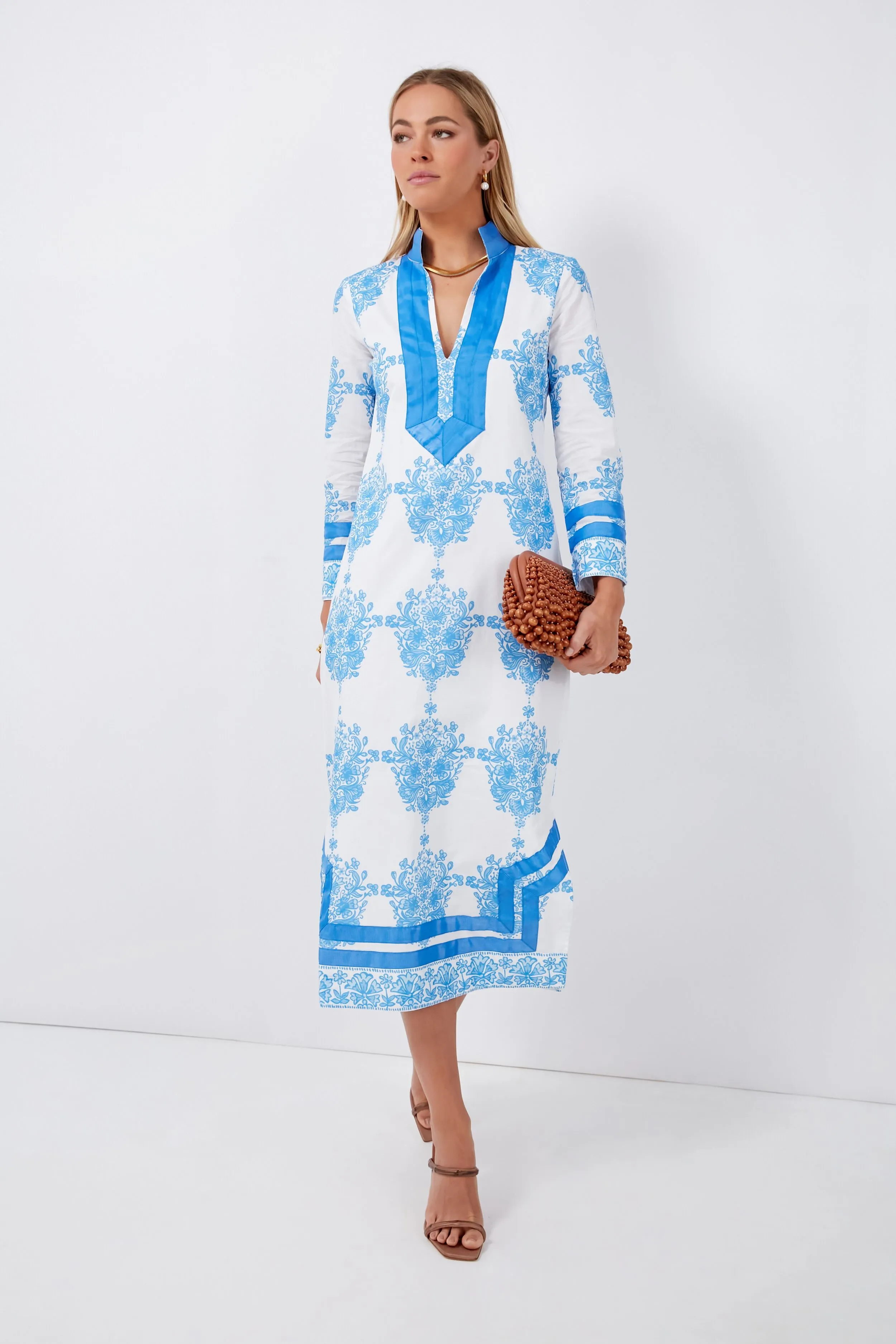 Painted Block Print Classic Tunic Midi Dress