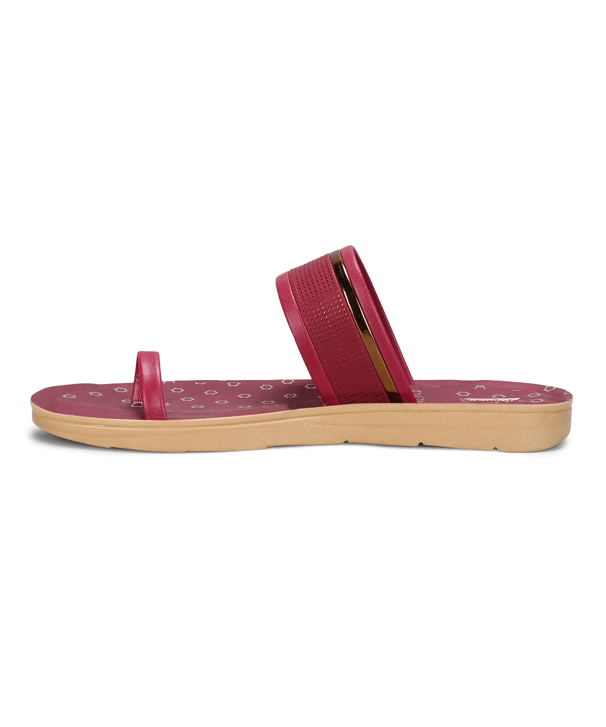 Paragon Women's Slip On Flat Maroon Sandals | Durable Dailywear Sandals