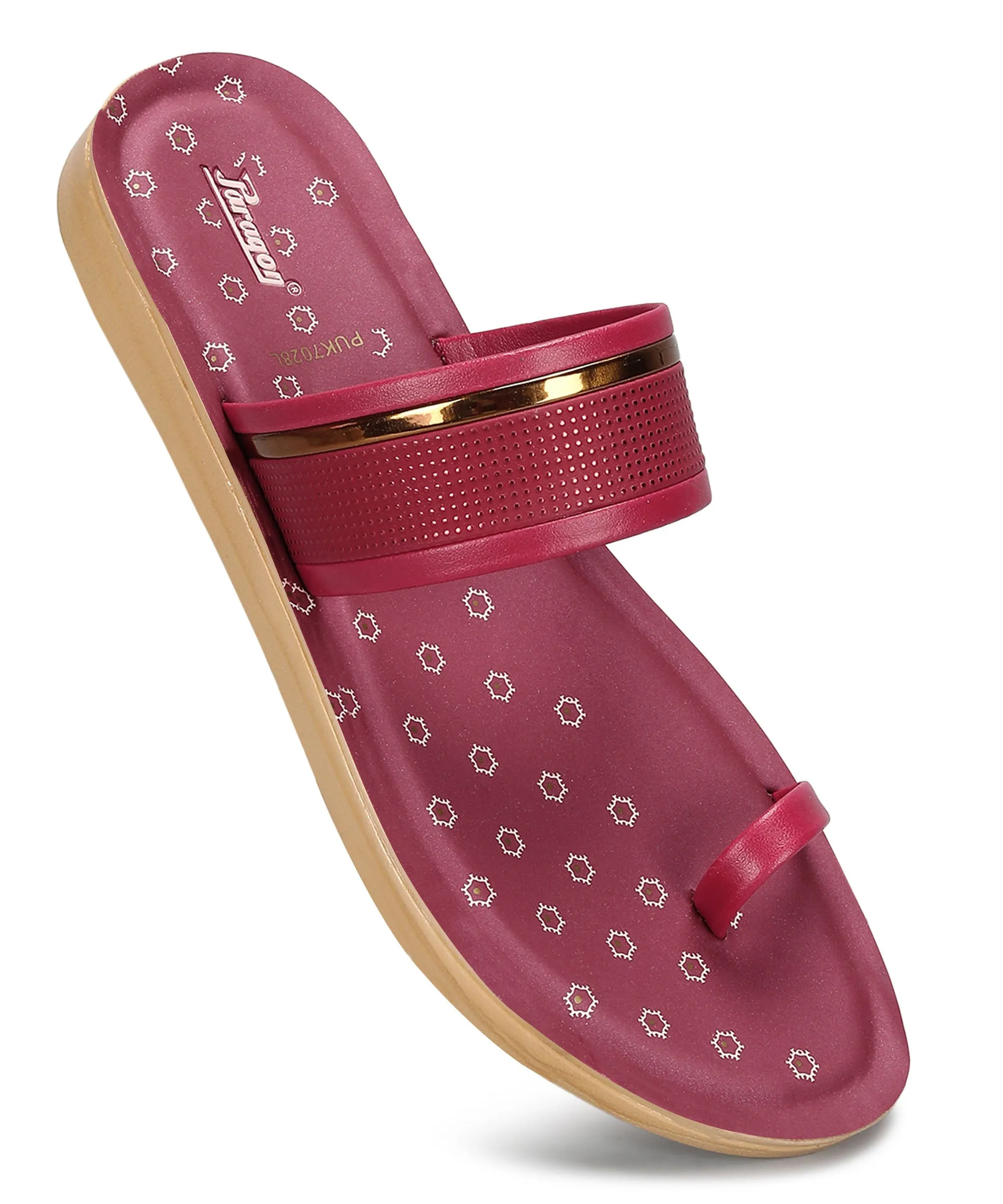 Paragon Women's Slip On Flat Maroon Sandals | Durable Dailywear Sandals