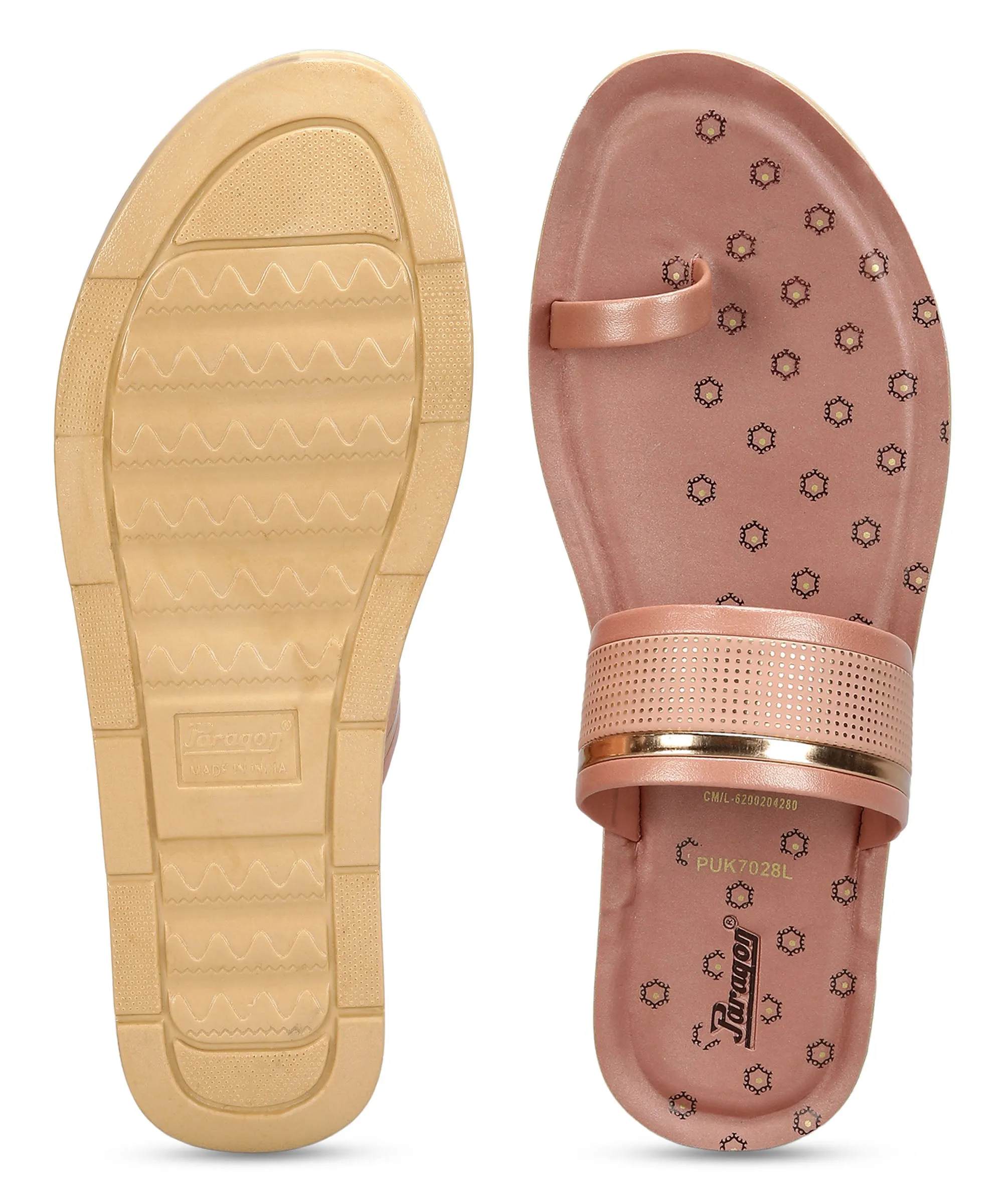 Paragon Women's Slip On Flat Pink Sandals | Durable Dailywear Sandals