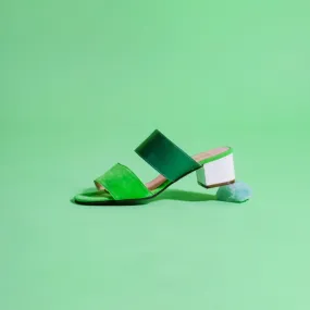 PERIDOT Green Suede & Leather Sandals