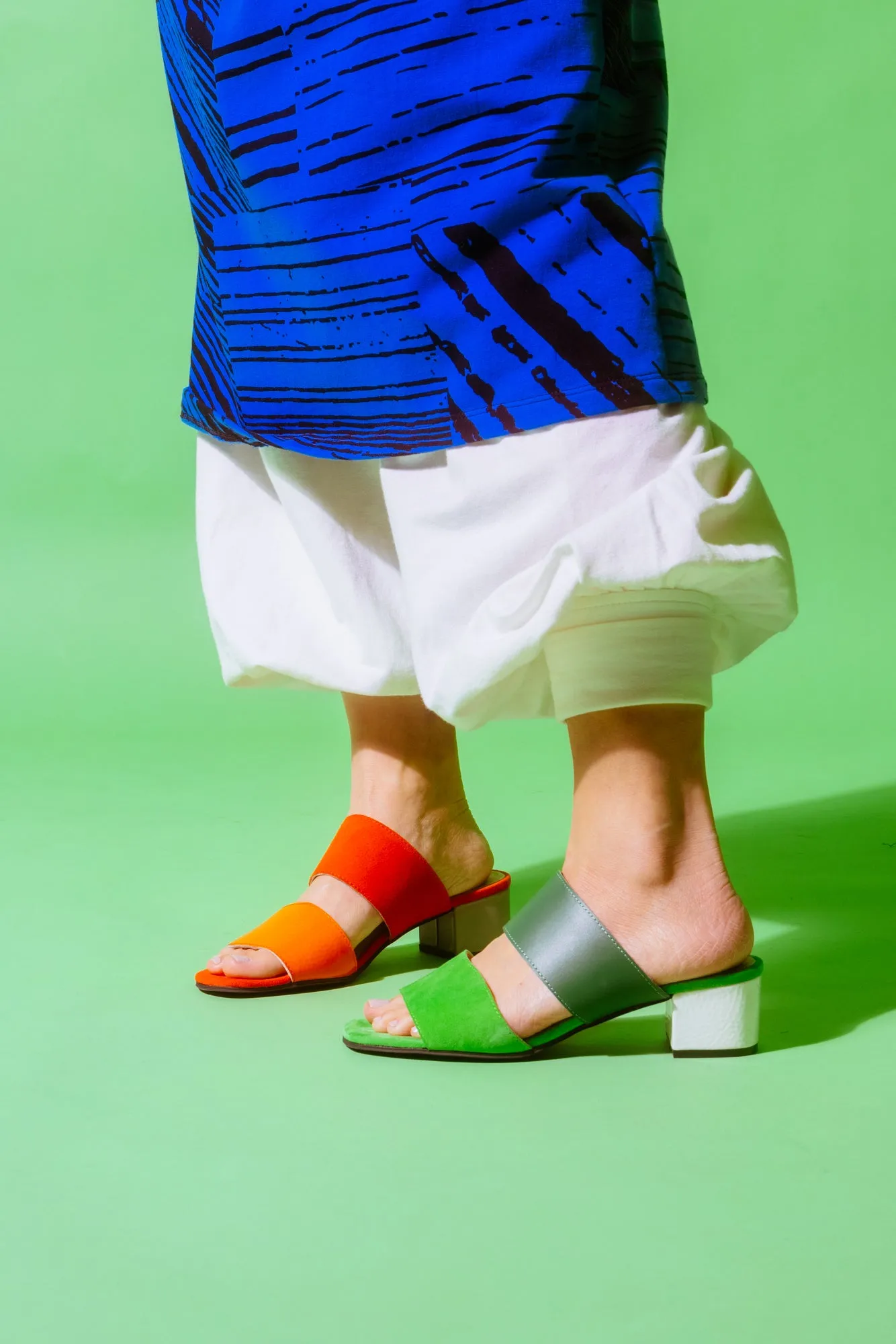 PERIDOT Green Suede & Leather Sandals