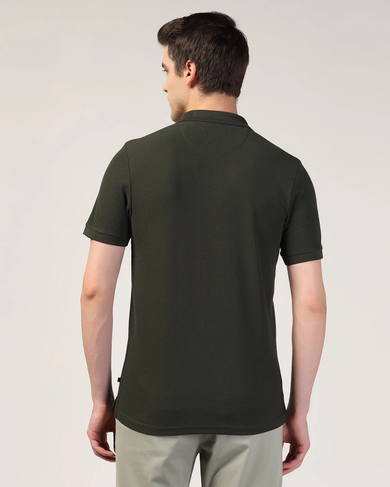 Polo Green Textured T-Shirt - Jacob