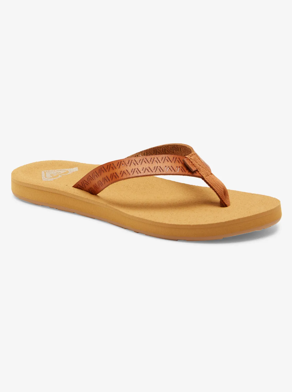 Porto Motif Flip-Flops - Tan