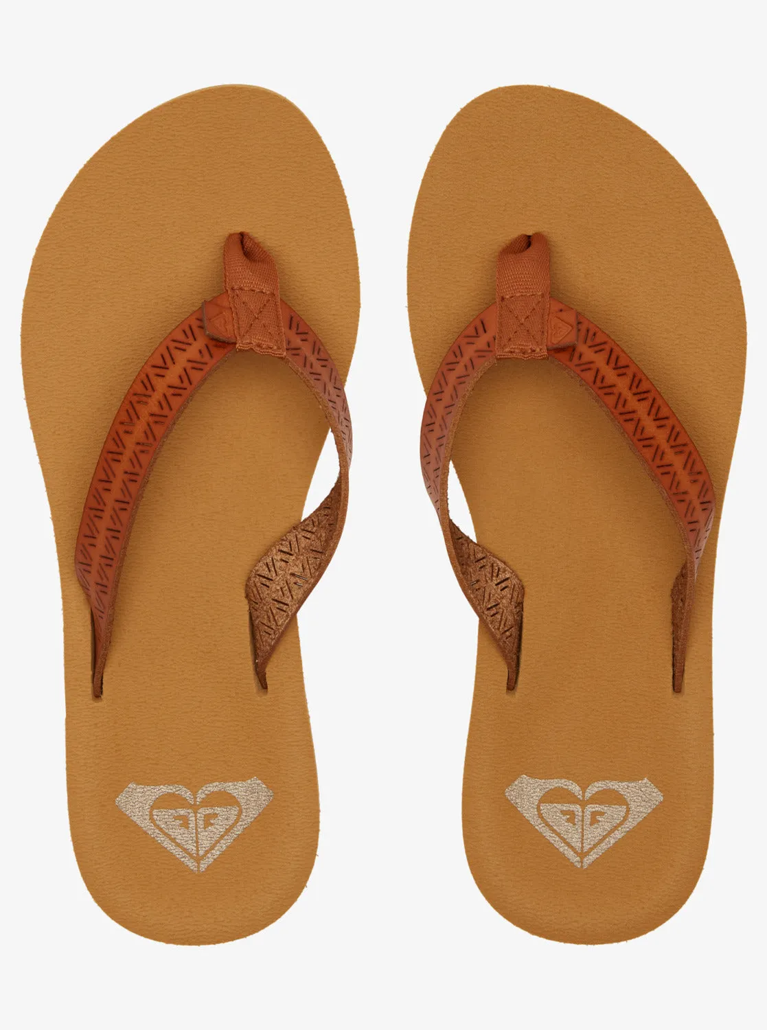 Porto Motif Flip-Flops - Tan