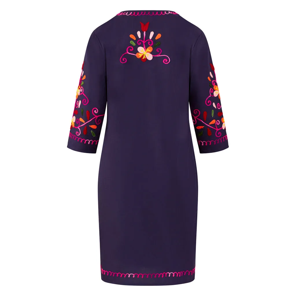 Pre Order Bird Caftan - Navy