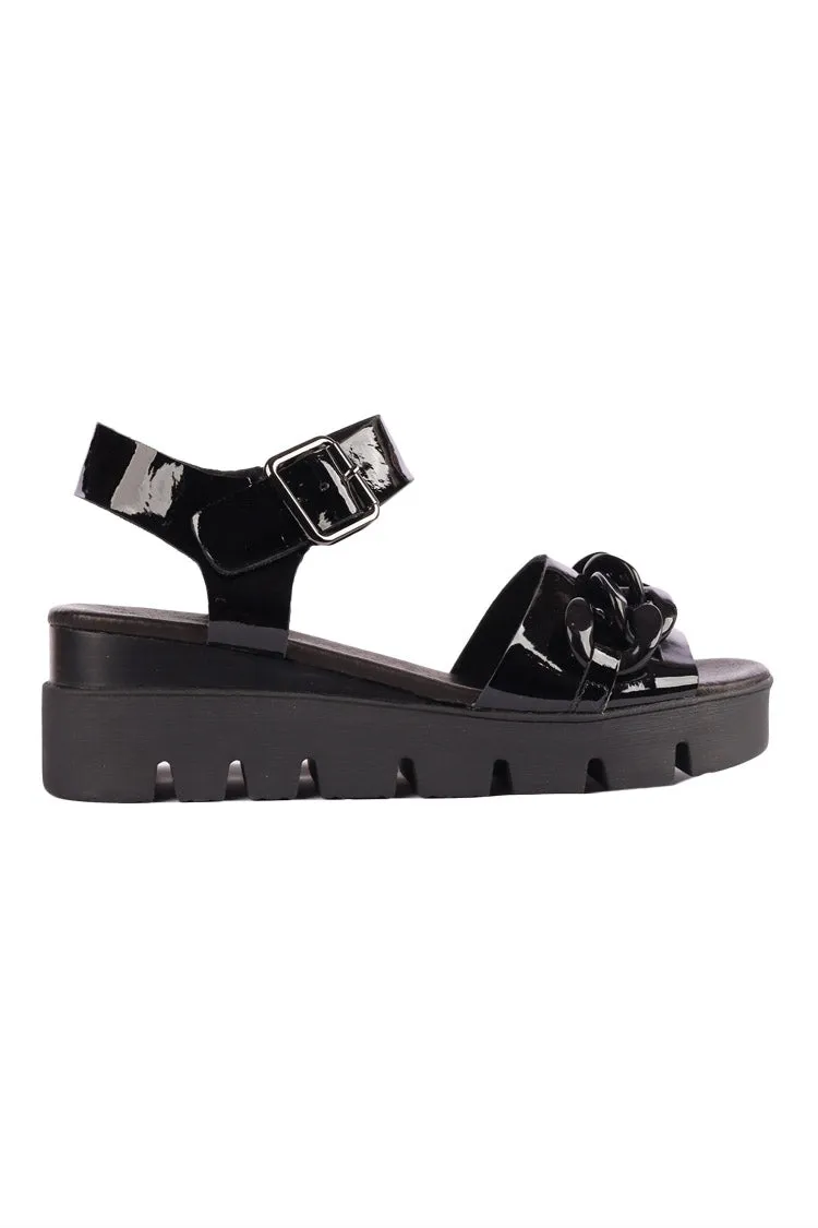 Racassy Chain Patent Leather Sandals | FINAL SALE