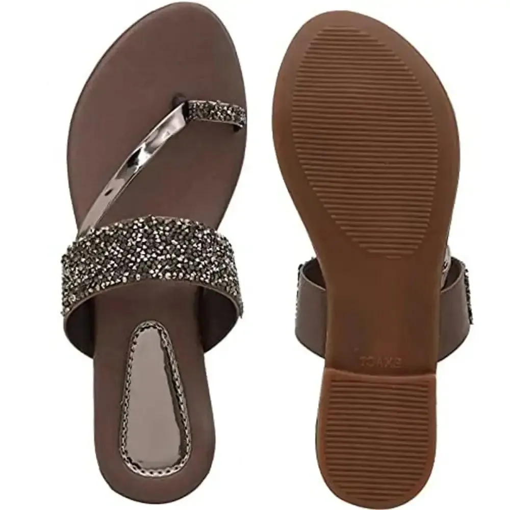 RJK Fashion Sandal for Women Girls (Brown)