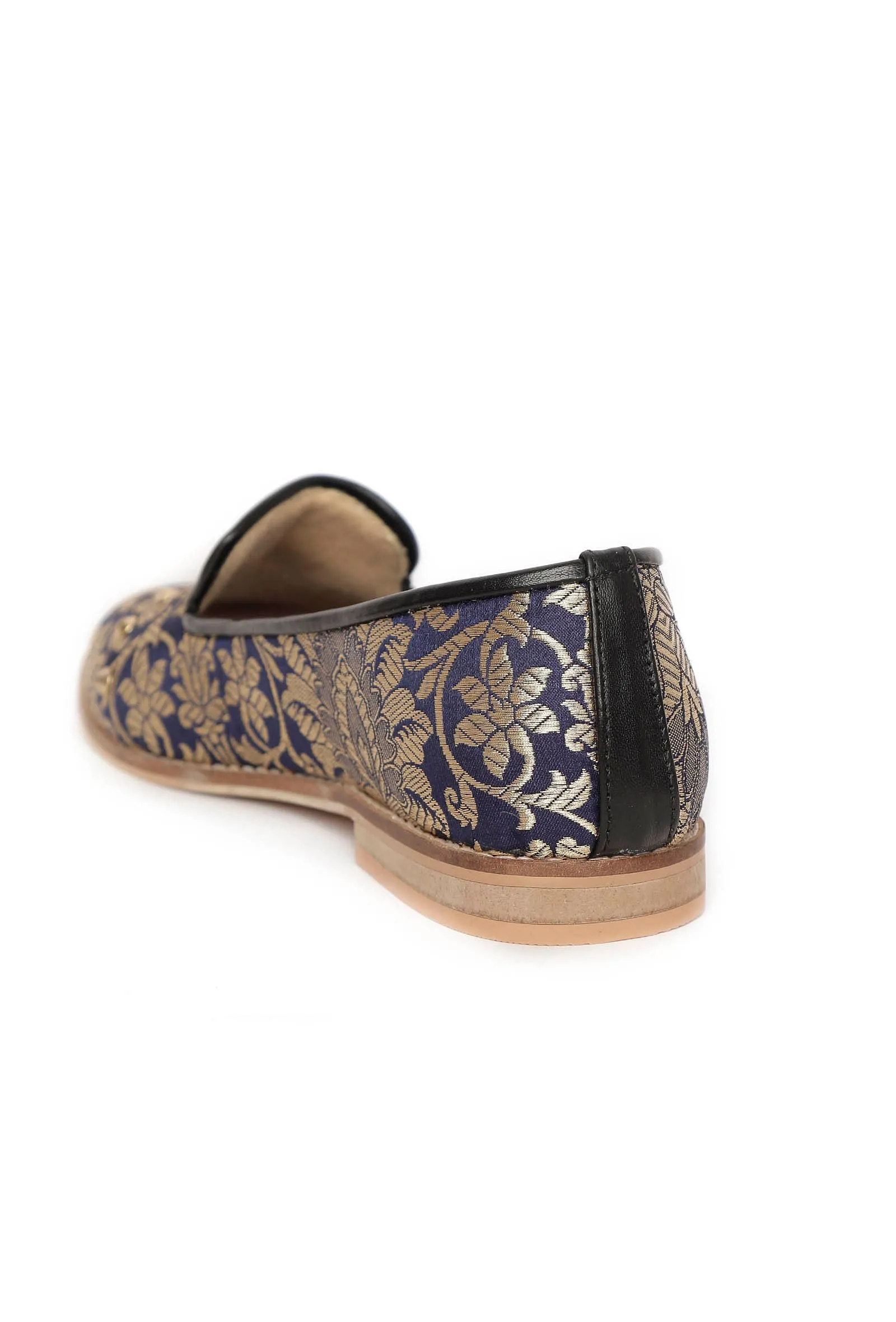 Royal Blue Brocade Loafers