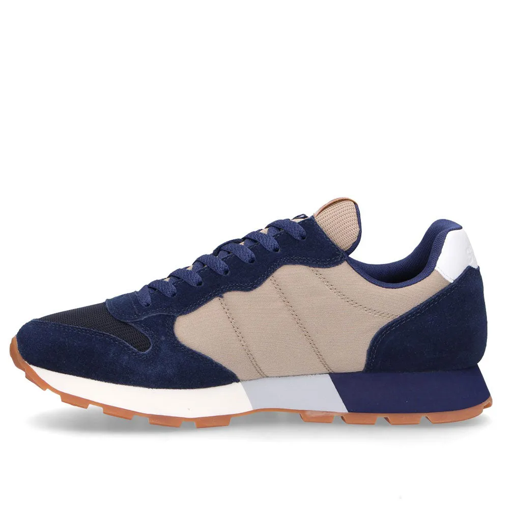 Scarpe Uomo Sun68 Sneakers Jaki Solid Nylon Navy Blue - Beige Scuro