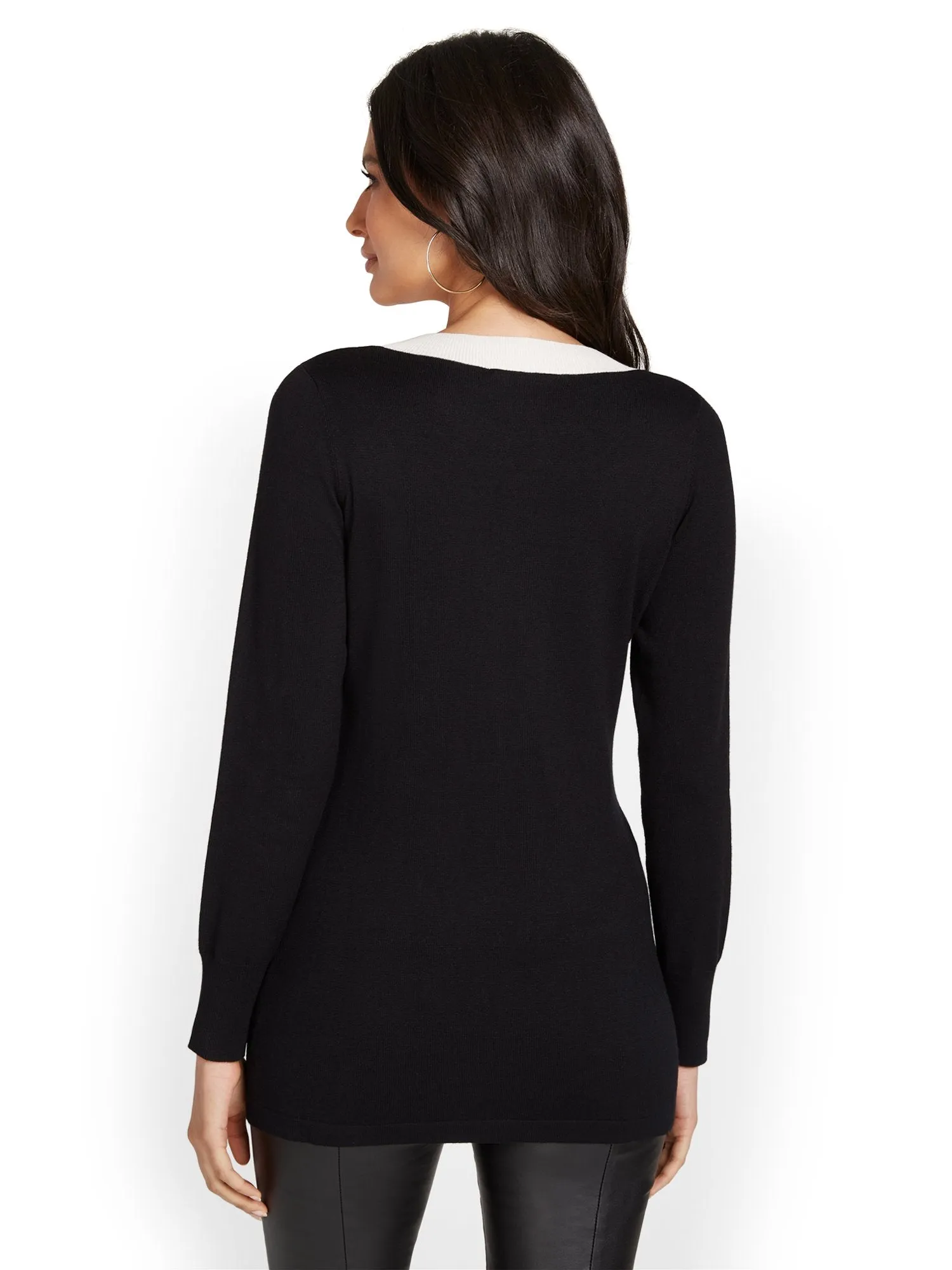 Side-Button Tunic Sweater