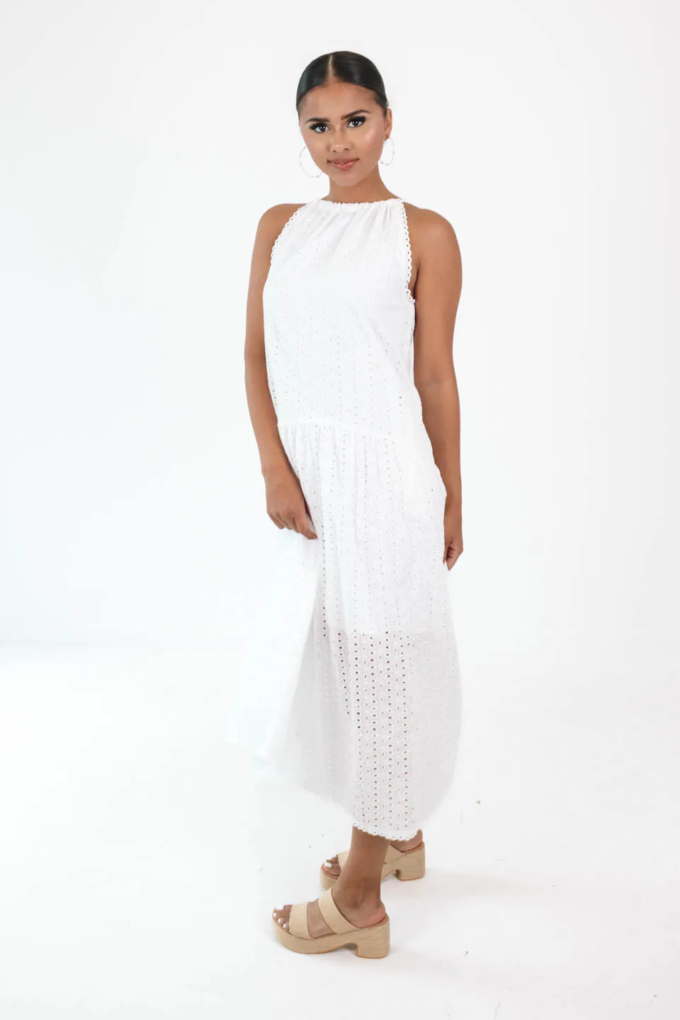 Simple Times Midi Dress - White