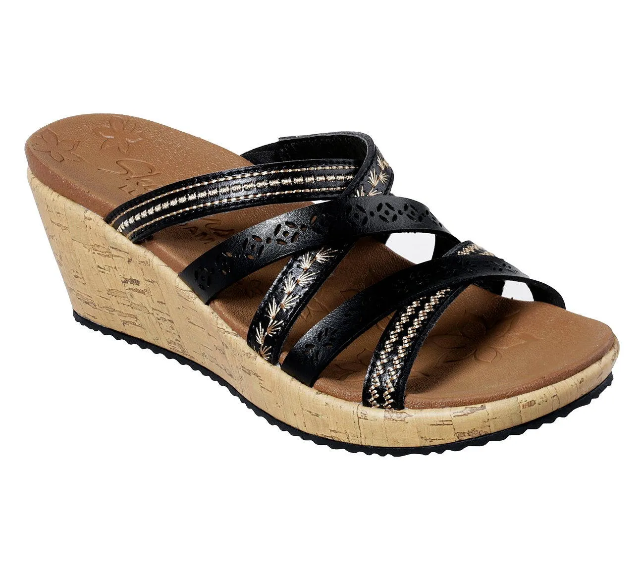 Skechers Womens Beverlee Tiger Posse Sandal Black