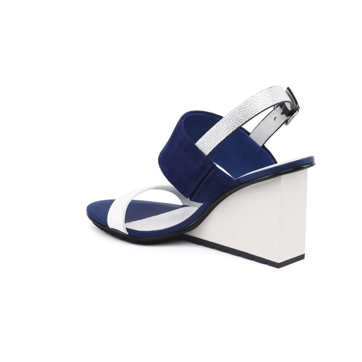 Solid Multi-Strap Slingback Wedge Sandals