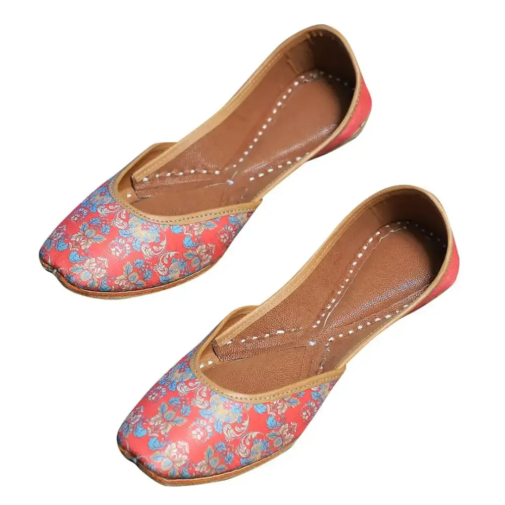 Stylish Leather Handmade Printed Jutties For Women