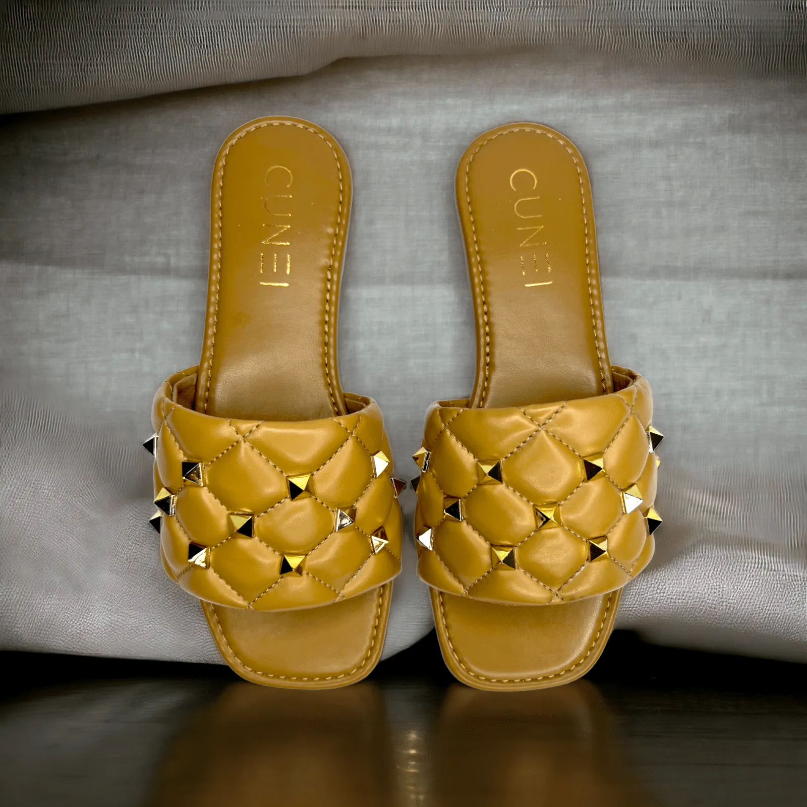 Tan Studded Flats