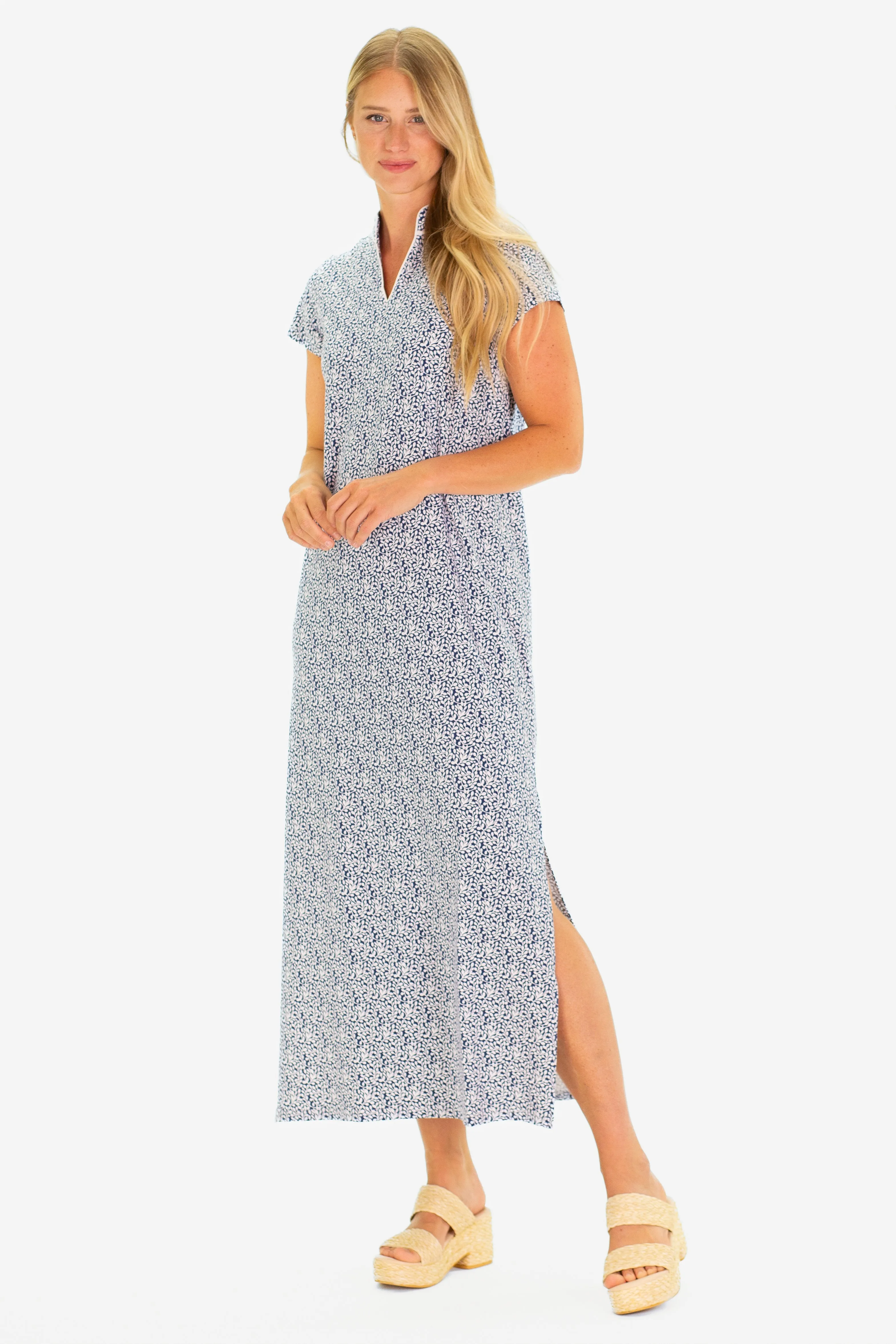 The Gaia Maxi Dress in Navy Floret