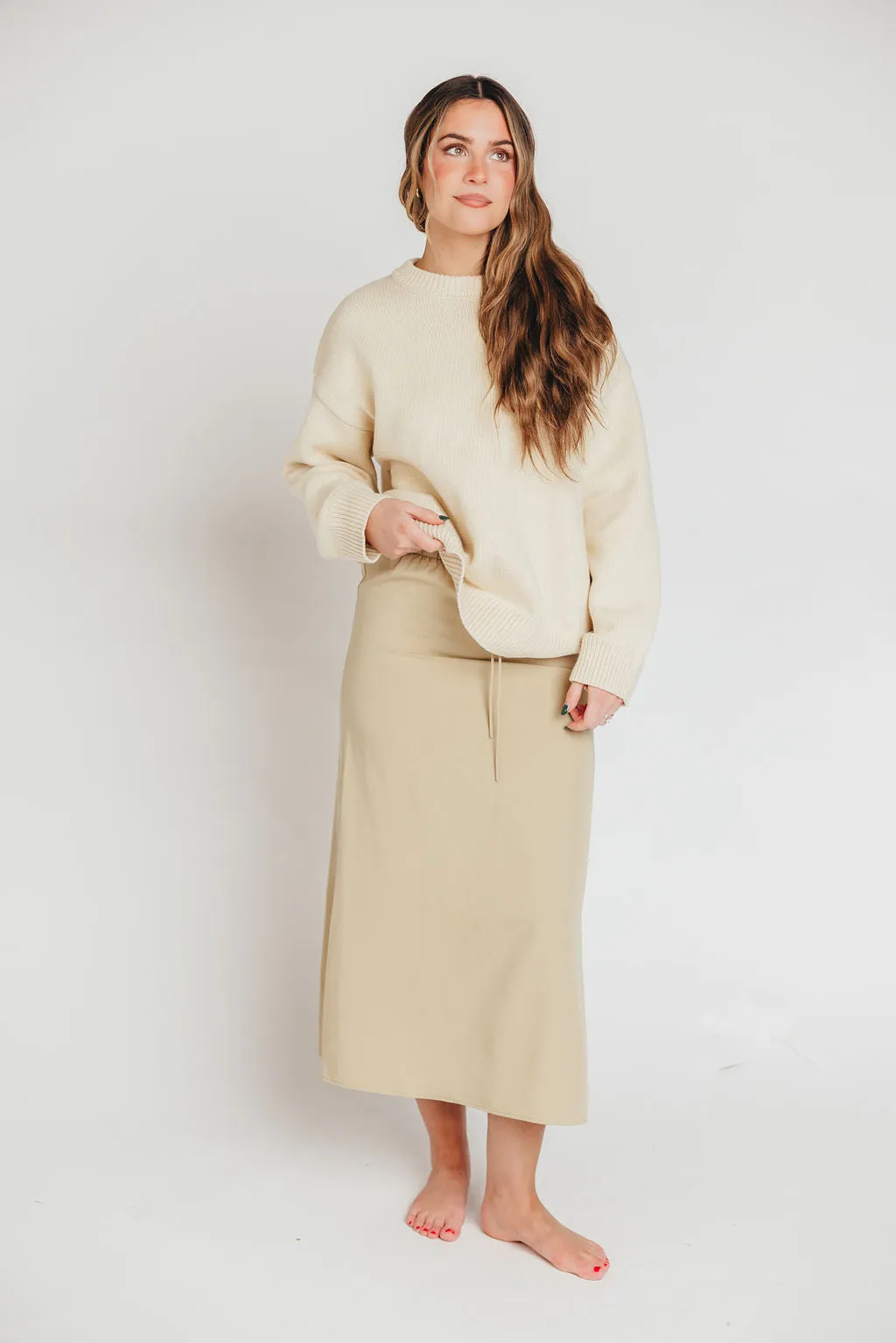 The Talia Maxi Skirt in Khaki