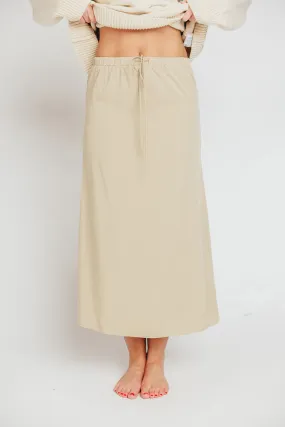 The Talia Maxi Skirt in Khaki