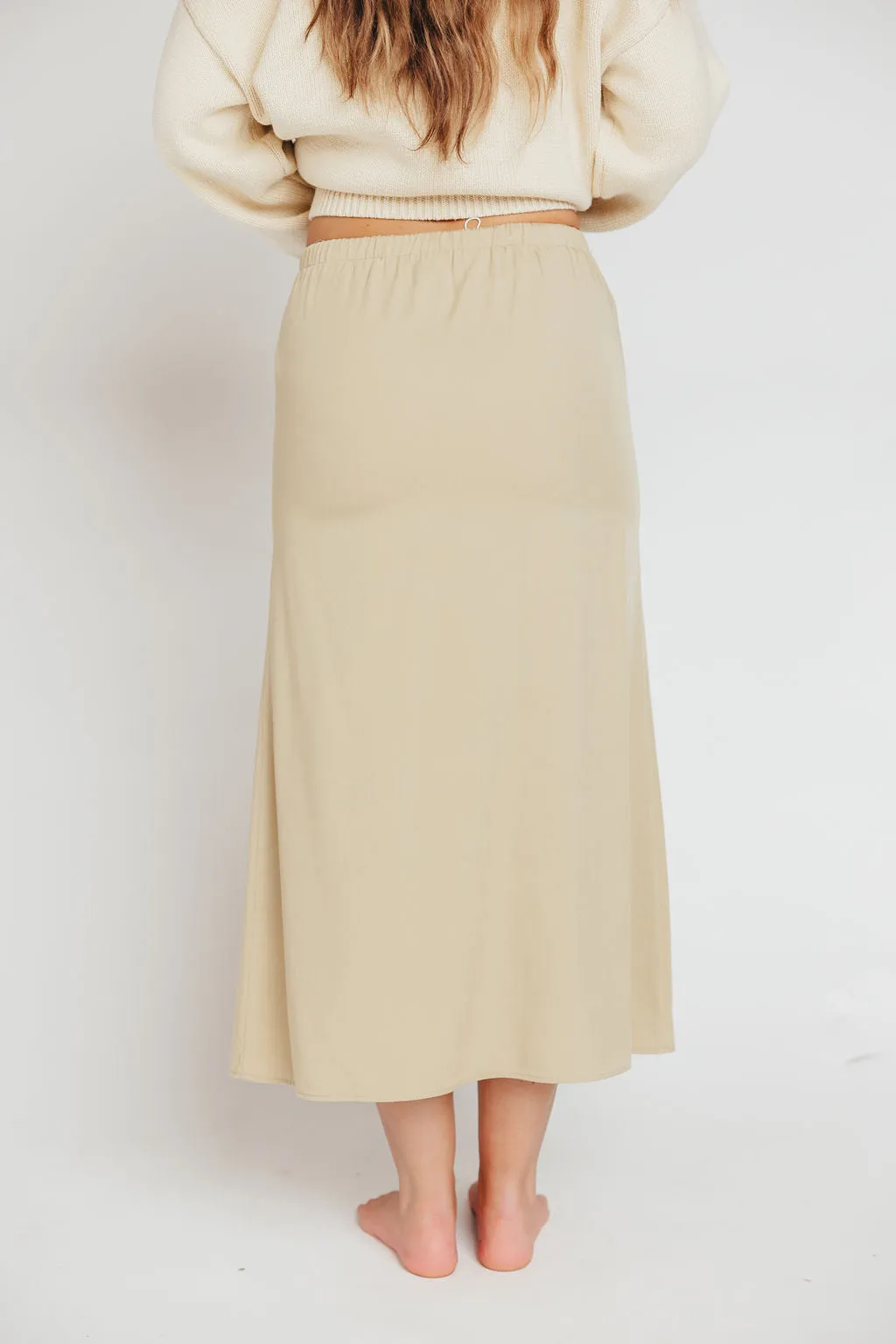 The Talia Maxi Skirt in Khaki