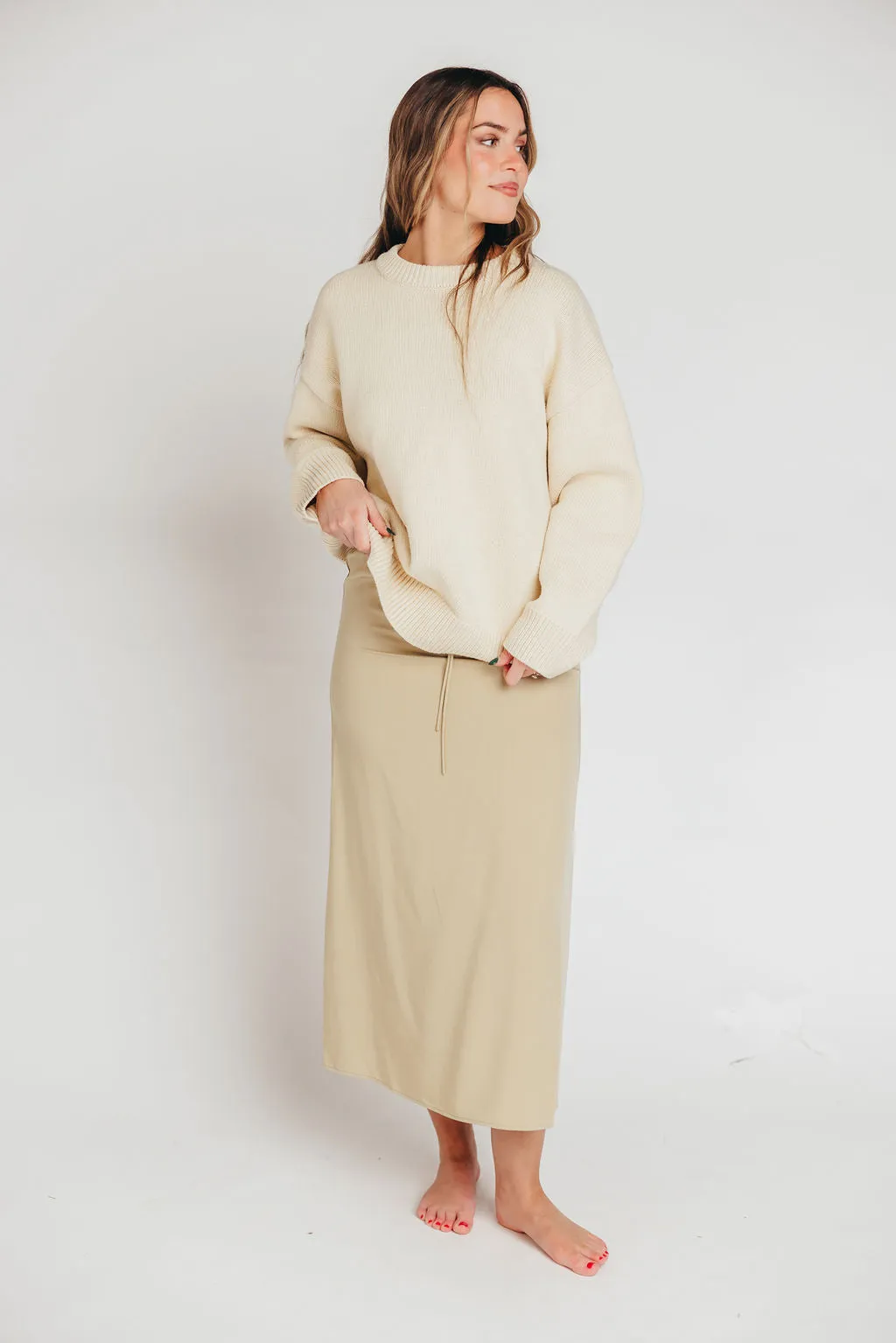 The Talia Maxi Skirt in Khaki