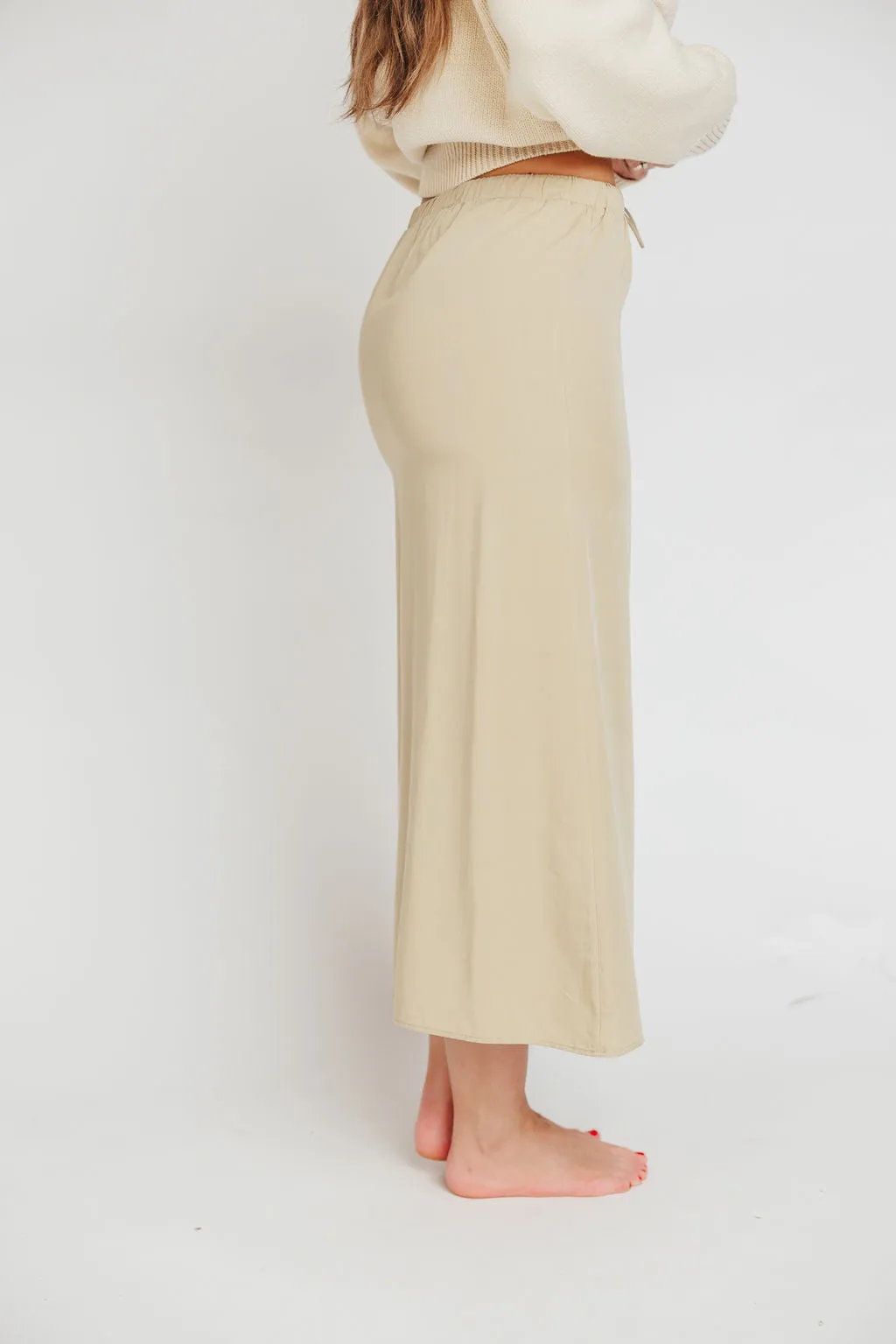 The Talia Maxi Skirt in Khaki