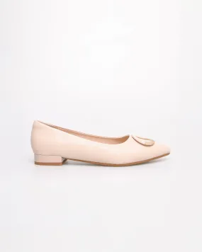 Tomaz YX180 Ladies Bohemian Buckle Flats (Nude)