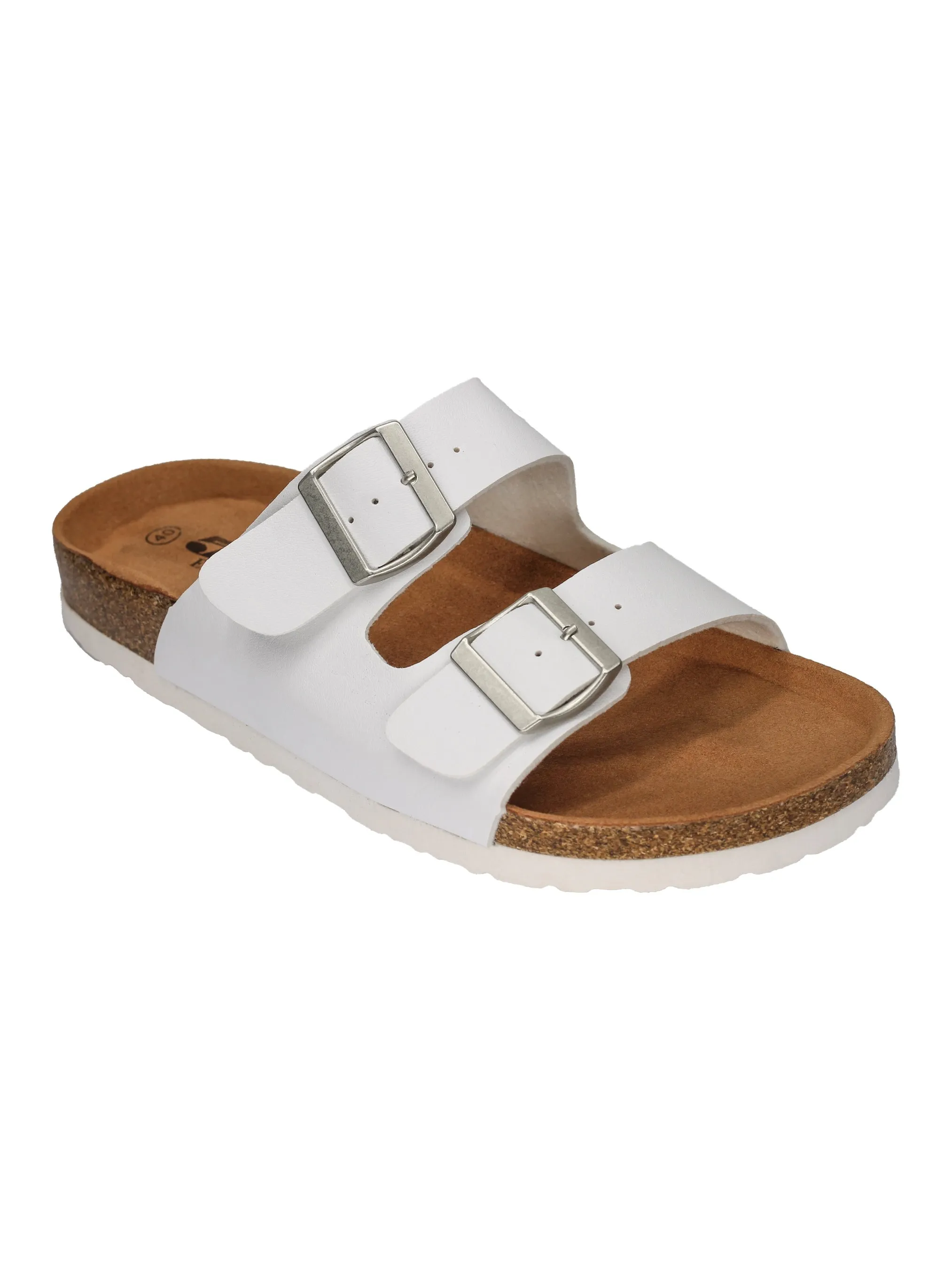 WHITE DOUBLE STRAP SUMMER SANDALS