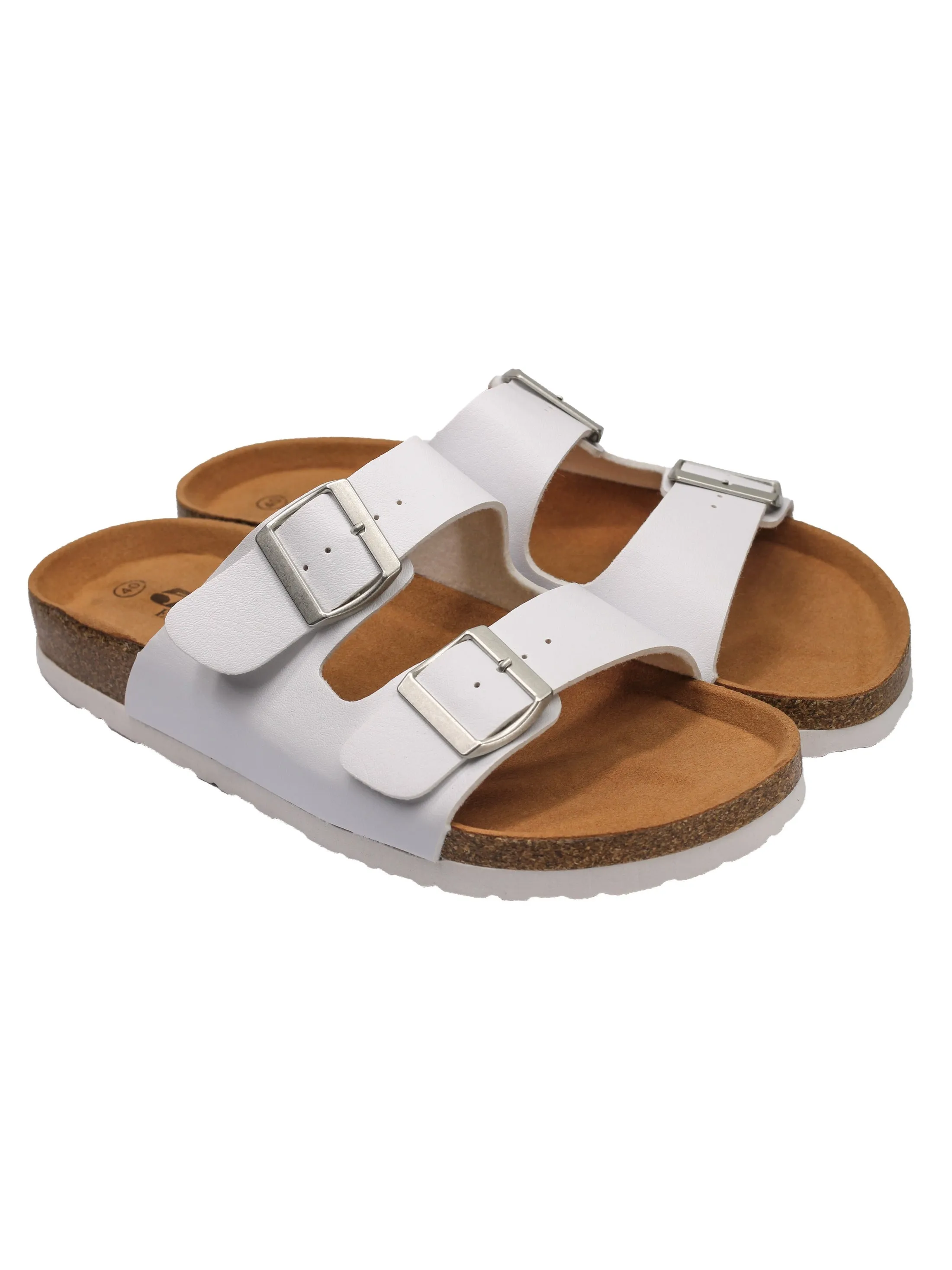 WHITE DOUBLE STRAP SUMMER SANDALS