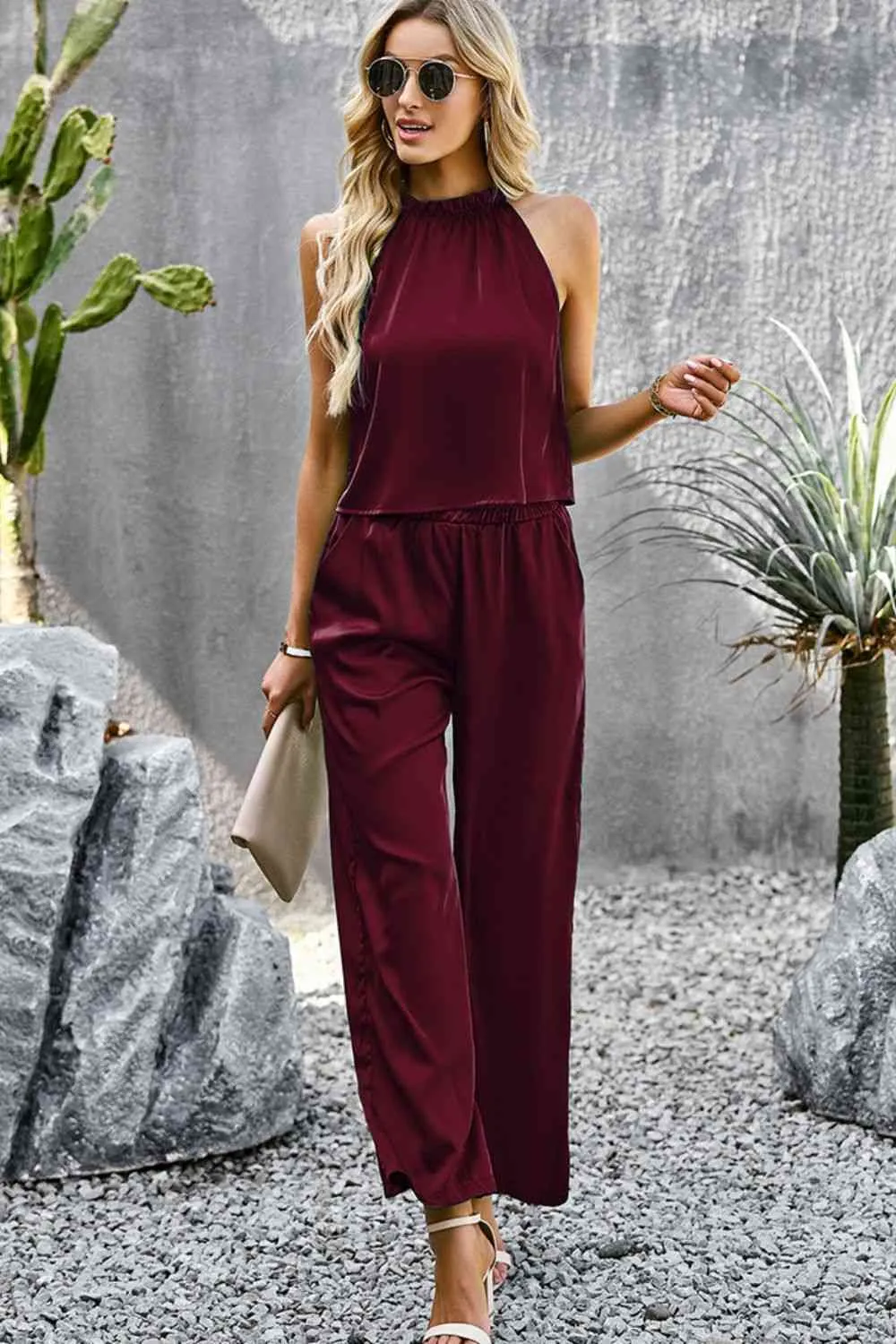 Wide leg Pants Set