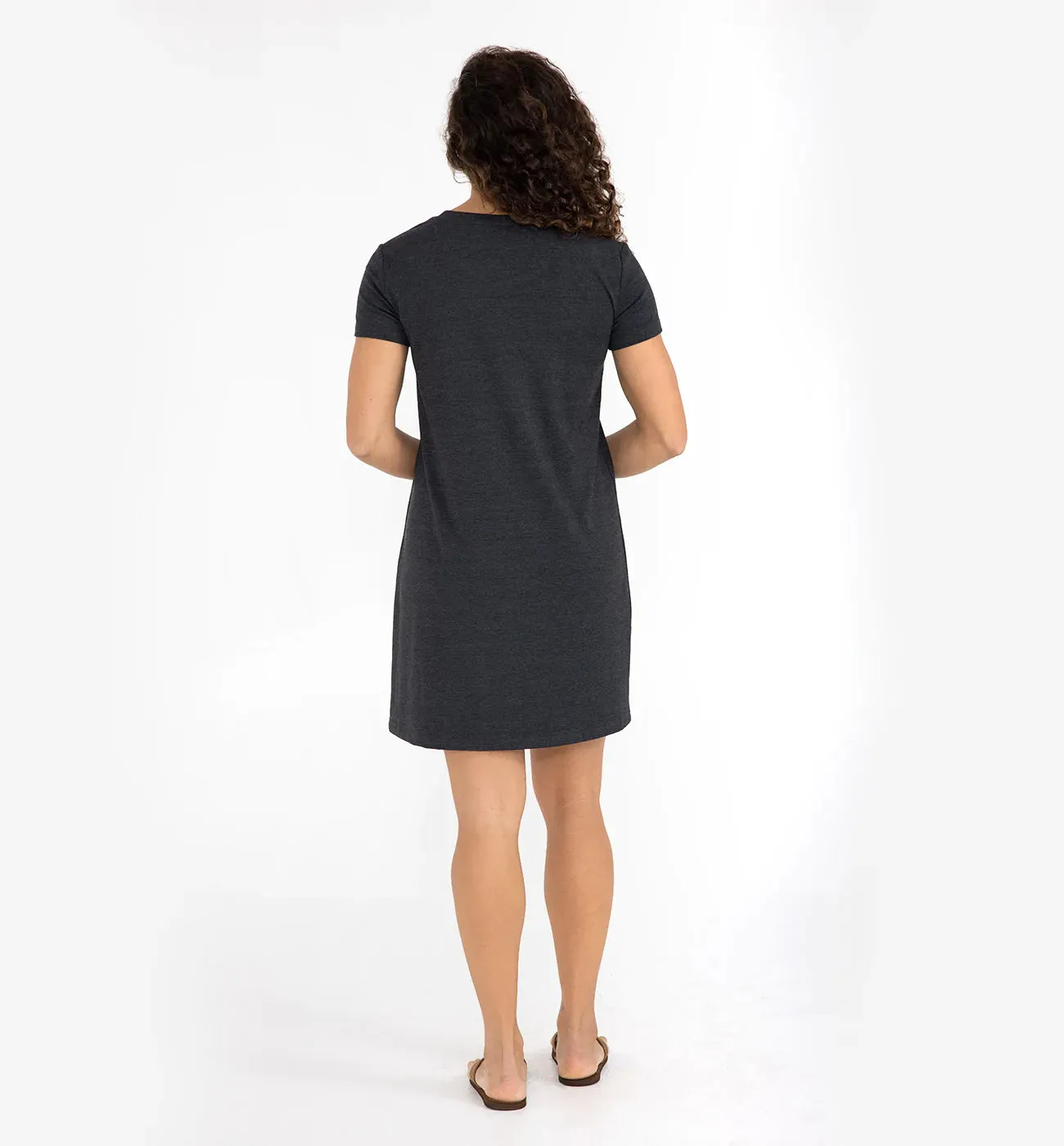 Women's Bamboo Flex Pocket Dress - Heather Black