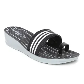 Women's Black Mascara Sandals -(PU5208L_BLK)