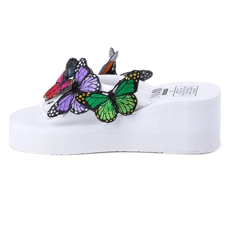 Women's cute butterfly clip toe slides