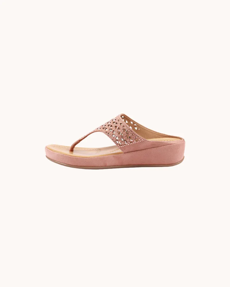 Women's Pink Embellished Super Cushioned Sandals