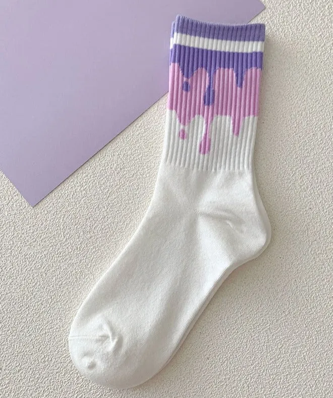 Y2K Purple Heart Socks