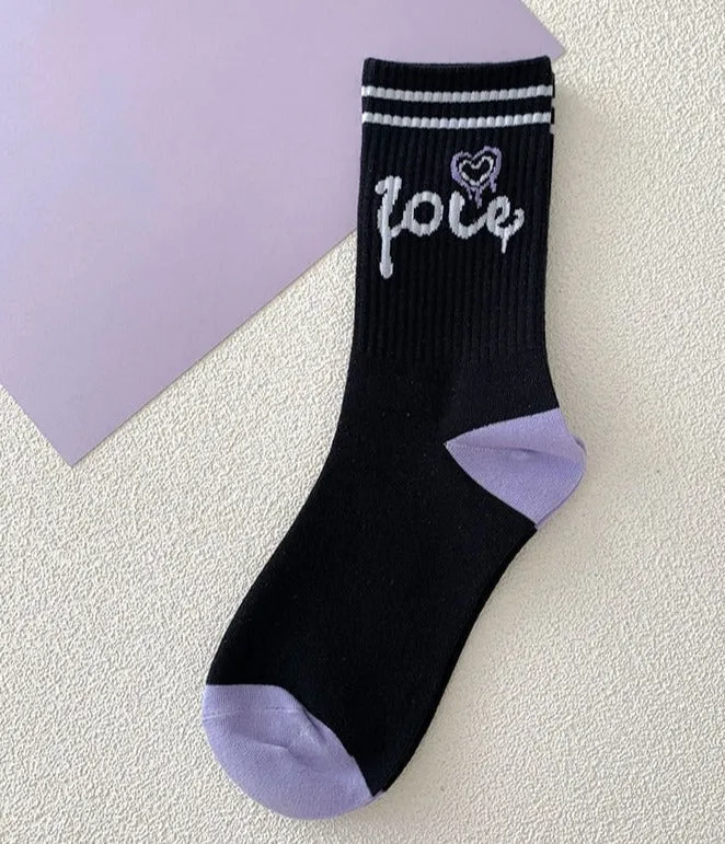 Y2K Purple Heart Socks