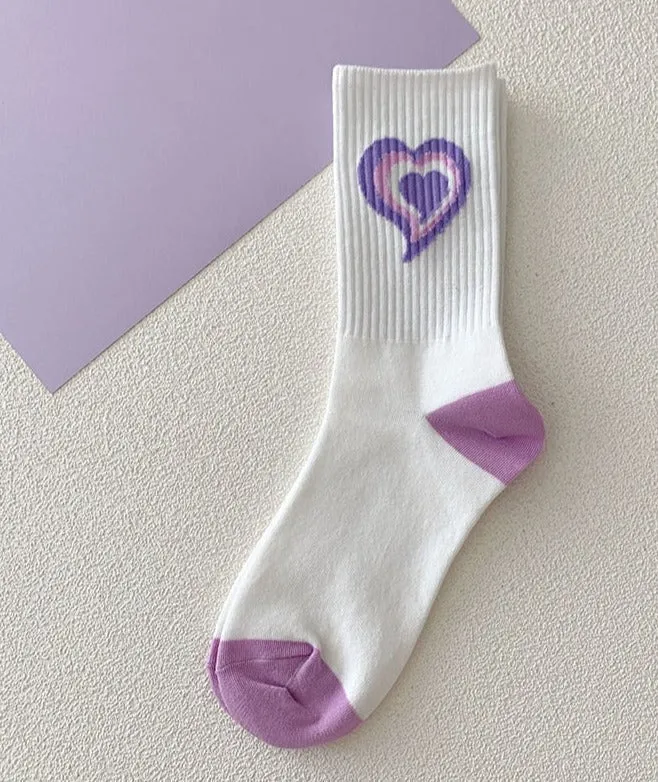 Y2K Purple Heart Socks