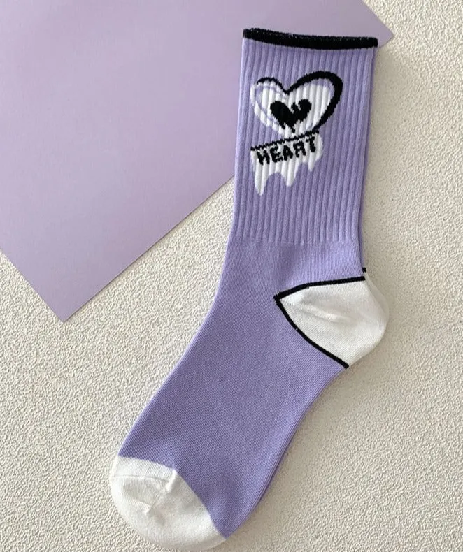 Y2K Purple Heart Socks